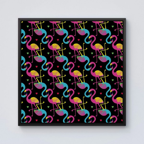 Warren Reed Vivid Flamingo Pattern Framed Canvas