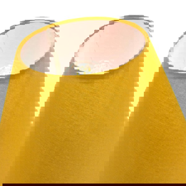 Traditional 8 Inch Mustard Ochre Cotton Fabric Coolie Lamp Shade Image 4