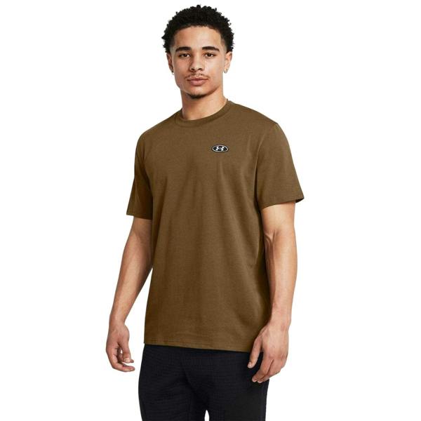 Under Armour Mens Patch Regular T-Shirt - Brown - 