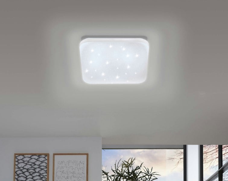 EGLO Frania-S LED Square Crystal Effect Wall/Ceiling Light