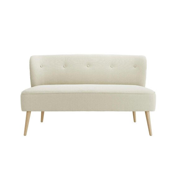 Wyld Haus Hettie Ivory 2 Seater Love Sofa Wooden Legs