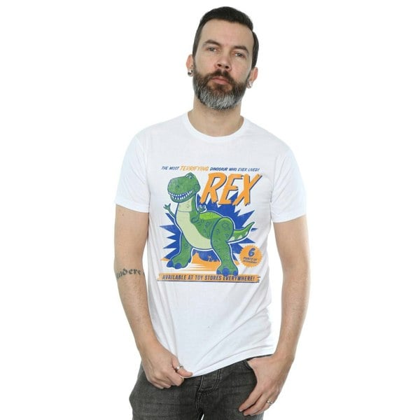 Disney Mens Toy Story 4 Rex Terrifying Dinosaur T-Shirt - White