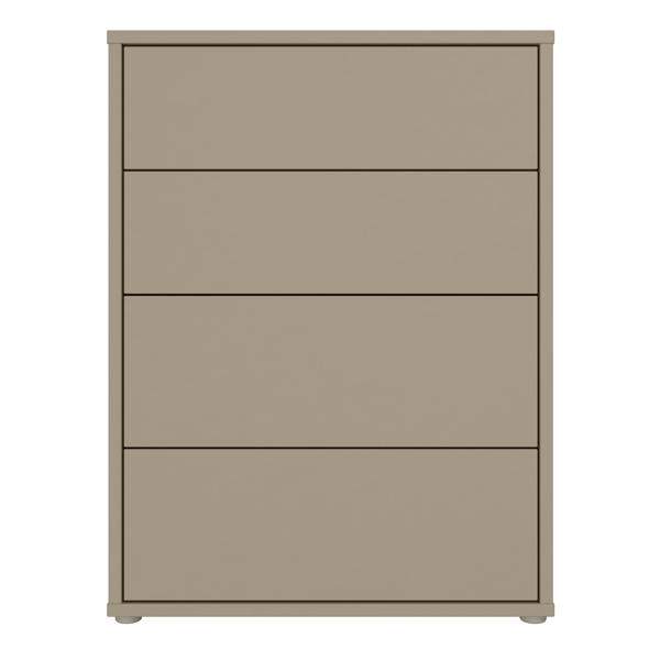 Alice Springs 4 Drawer Chest with Push-to-Open Drawers in Taupe