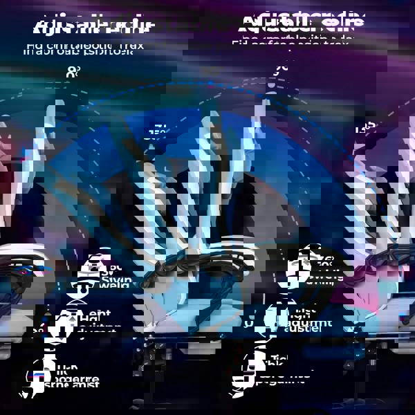 Levede Office Desk Chair PU Gaming Recliner Adjustable Height Swivel Blue