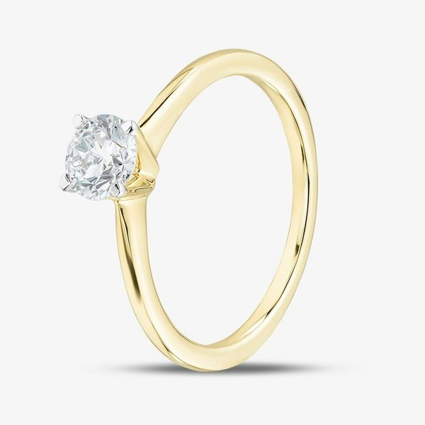 T. H. Baker 9ct Yellow Gold 0.50ct Brilliant Cut Lab Grown Diamond Solitaire Ring LGR21614-50