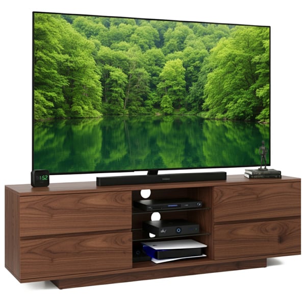 Centurion Supports AVITUS Walnut with 4-Walnut Drawers for 32"-65" LED/OLED/LCD TV Cabinet - FULLY ASSEMBLED