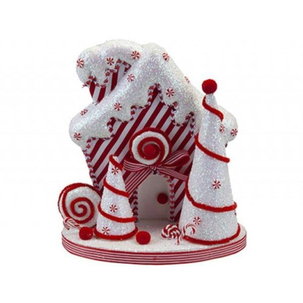 Garden Greatness Candy Cane House Cone Standing Decoration