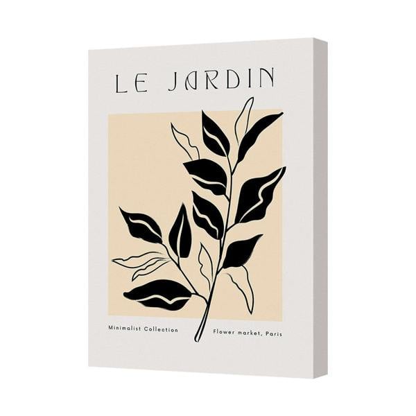 Benjamin Tate Design Le Jardin Canvas Wall Art Minimalist Botanical Leaf Print Paris Flower Market