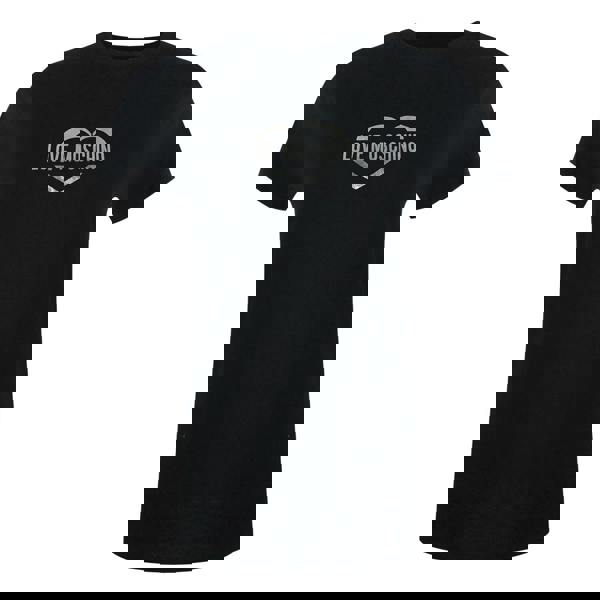 Love Moschino Shiny Heart Logo Black T-Shirt - Nova Clothing