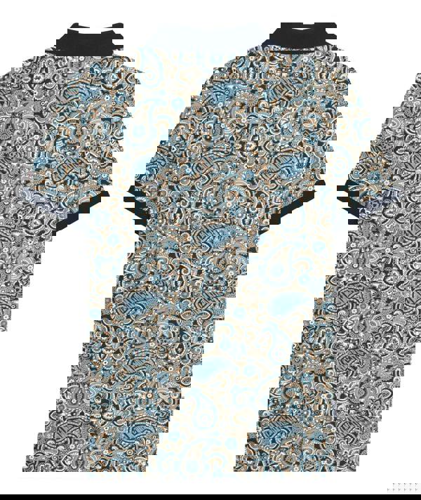 Lambretta Mens Classic Paisley Print Mod Retro Ska Casual Polo