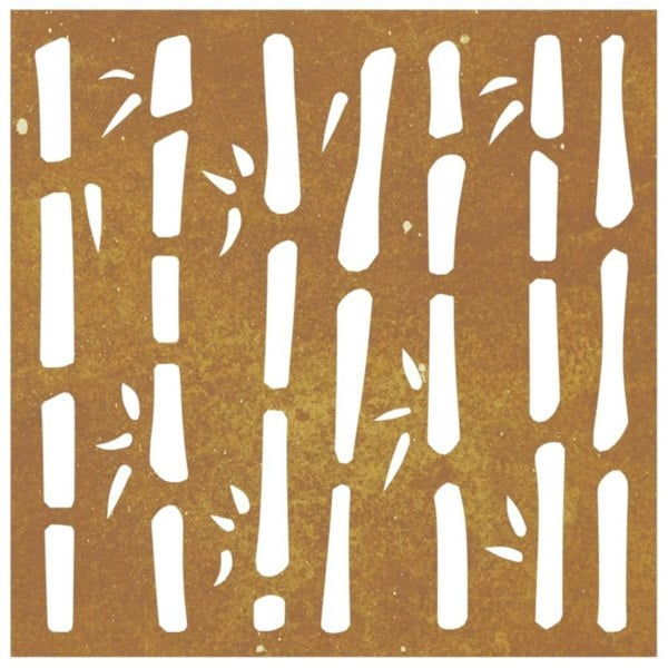 Berkfield Garden Wall Decoration 55x55 cm Corten Steel Bamboo Design
