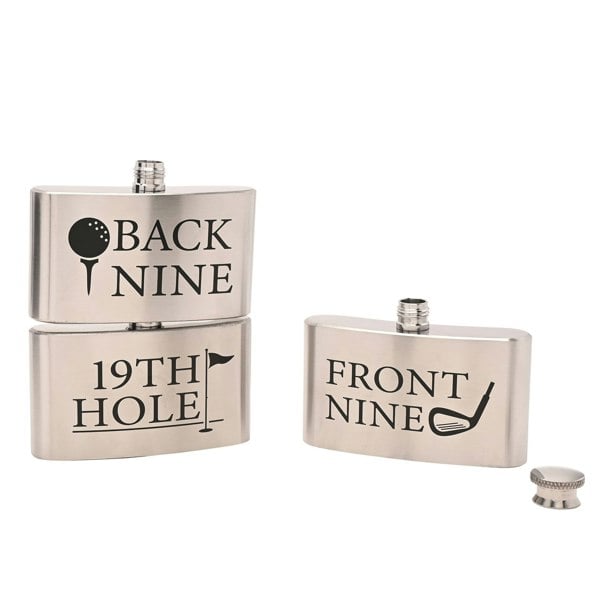 Diletto Gifts 19th Hole Golfer's Flask, Drinking Beverage Travel Barware Accessories19th Hole Golfer's Flask