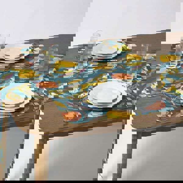 HOMESCAPES 100% Cotton Citrus Table Runner