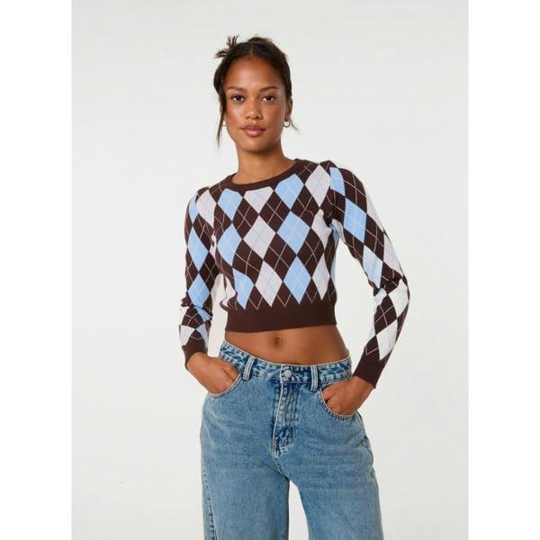 Pink Vanilla Argyle Diamond Check Jumper