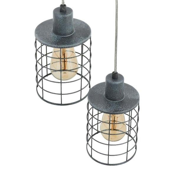 Pagazzi Lighting Keaton 3 Light Pendant Concrete Effect Ceiling Light