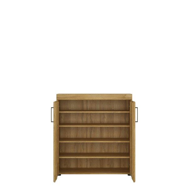 Wyld Haus Cortina 2 Door Grandson Oak Wood Shoe Cabinet