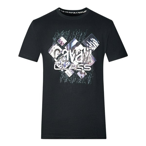 Cavalli Class Diamond Window Of Tiger Design T-Shirt - Black