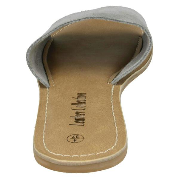 Leather Collection Ladies Leather Collection Flat Mule Sandals