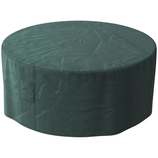 Green round patio furniture cover in 600D Oxford fabric, waterproof protection
