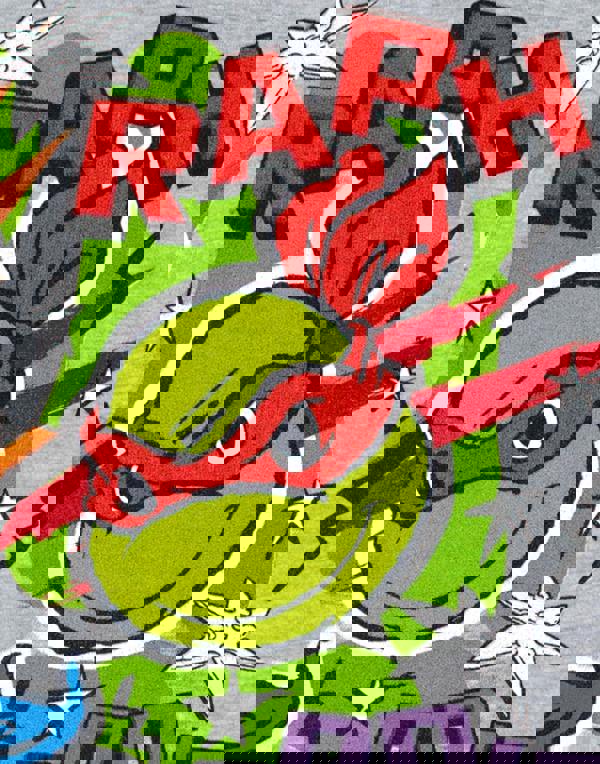 Teenage Mutant Ninja Turtles Unisex Kids Grey Doodle Ninja Faces Short Sleeved T-Shirt