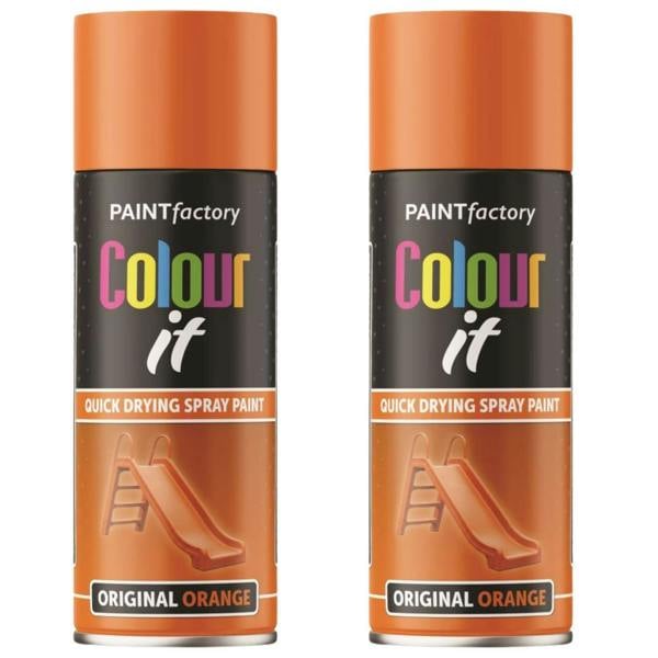 Paint Factory 2X  Original Orange Gloss Spray Paint 400ml