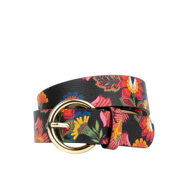 Embassy London Emma - Red Flowers - Women's Italian leather belt
