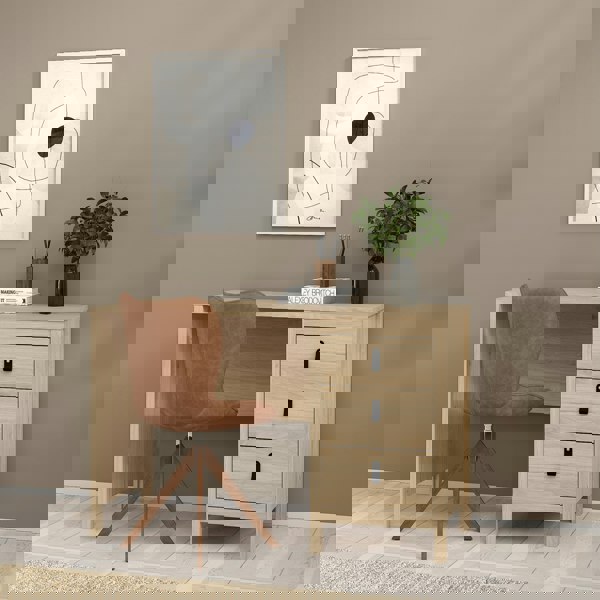 Furniture To Go Barcelona Desk 3 Drawers in Jackson Hickory Oak