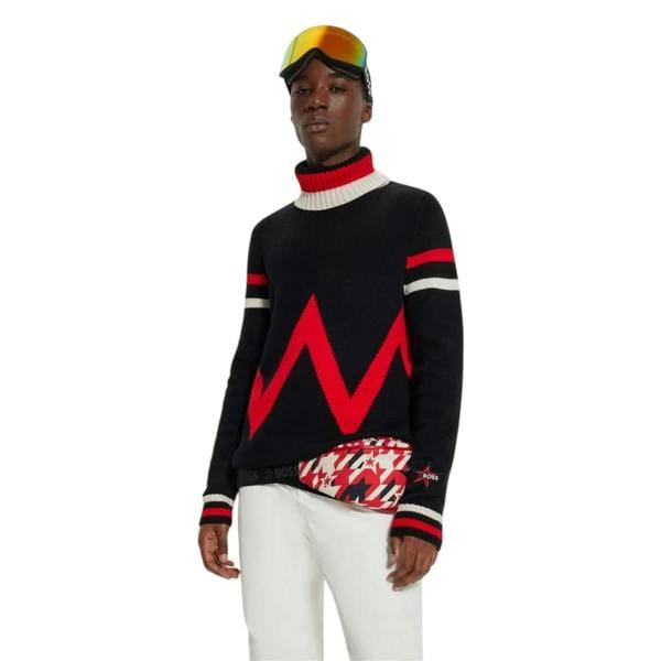 Boss Mens Geometric Turtle Neck Skiing Sweatshirt - Black - 
