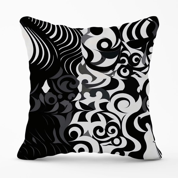 Warren Reed Black Grey Abstract Cushions