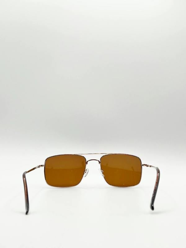 Aviator style square frame sunglasses - svnx