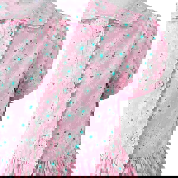 Rachel Riley Pink Daisy Button-front Dress