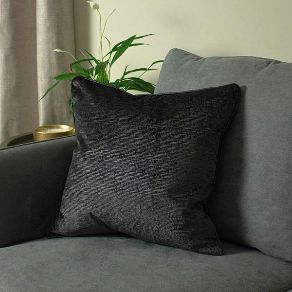 Paoletti Stella Cushion Cover - Black - 