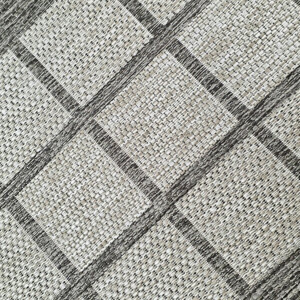 Viva Rugs Taupe Brown Beige Geometric Runner Rug Non-Slip Flat Weave Kitchen Hallway Carpet