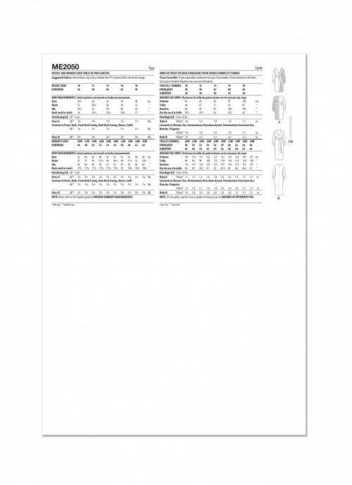 Know Me Sewing Pattern 2050, Dresses for Women, M1 (10-12-14-16-18) - Easy