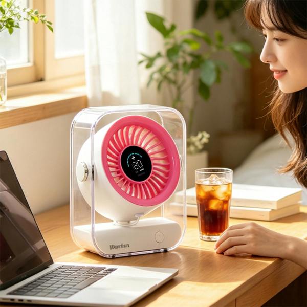 Leaper Digital Display Portable Rechargeable Desktop Cooling Fan
