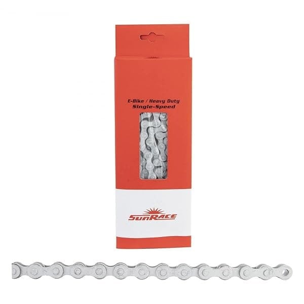 SunRace CNS1E EBIKE CHAIN DACROM 112L Grey Single Speed B07YLW7JC9