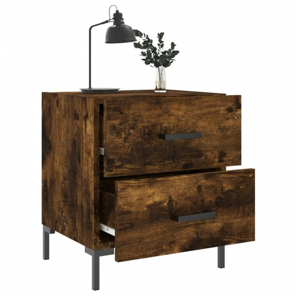 Berkfield Bedside Cabinet Smoked Oak 40x35x47.5 cm Engineered Wood