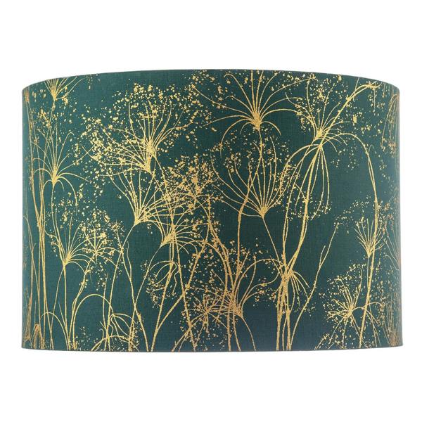 Deep Emerald Forest Green Lamp Shade with Botanical Gold Foil Print Image 4