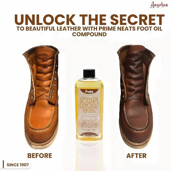 Angelus Prime Neatsfoot Oil - Leather Conditioner for Boots 8oz
