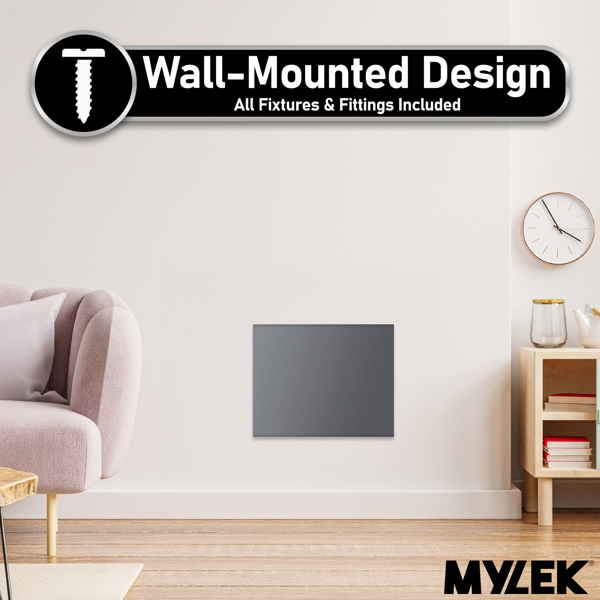 MYLEK Panel Space Heater 500W Eco Smart WiFi App Radiator Electric Slim Low Energy IPX4 rated