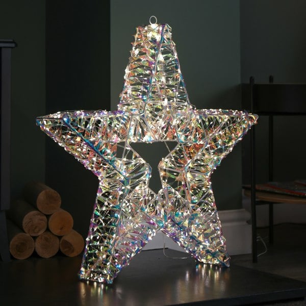 Samuel Alexander 60cm Light up Iridescent Shimmer Christmas Star with 1440 Warm White LEDs