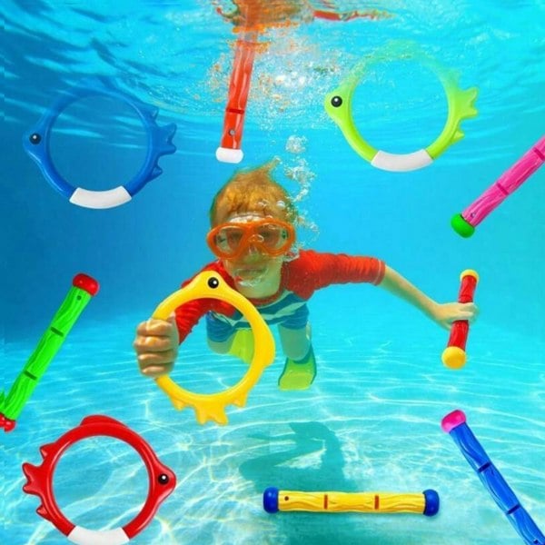 Intex 3 in 1 Intex Underwater Dive Aquatic Balls, Play Sticks and Fish Rings