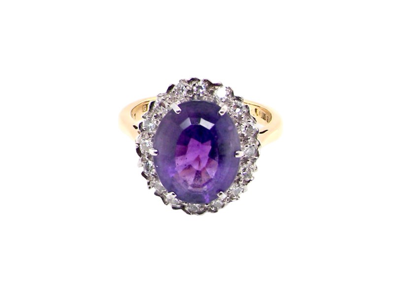 A fine Amethyst and Diamond Cluster Ring