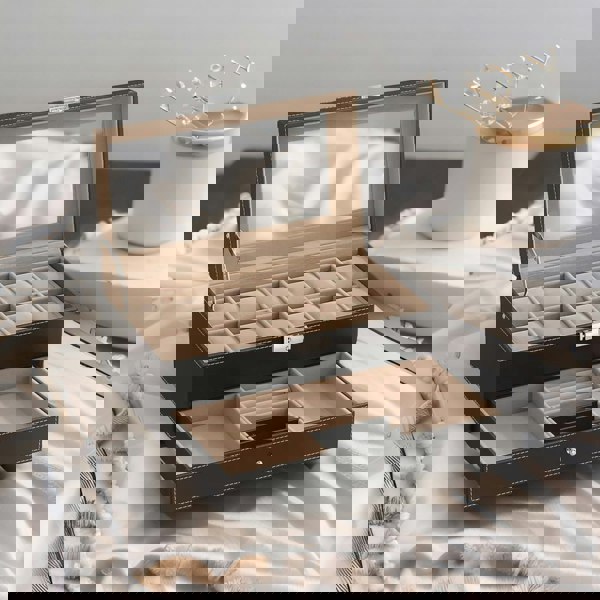 Rafaelo Mobilia Double Layer 12 Slot Watch Box Black