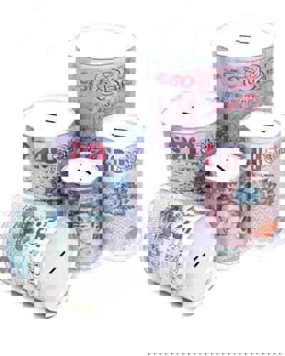 KAV - 2 x Jumbo Large (22 CM) Money tin box | Money box | money bank coin tin | money tins | money savings jar For Adults Kids