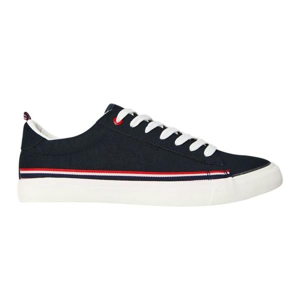 Regatta Mens Leather Low Cut Flat Trainers - Navy - 