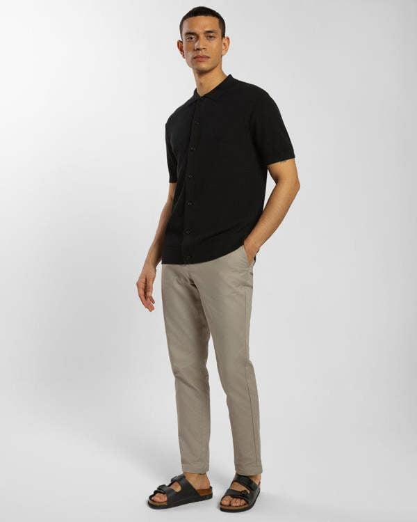 Steel & Jelly Textured Knitted Polo Shirt