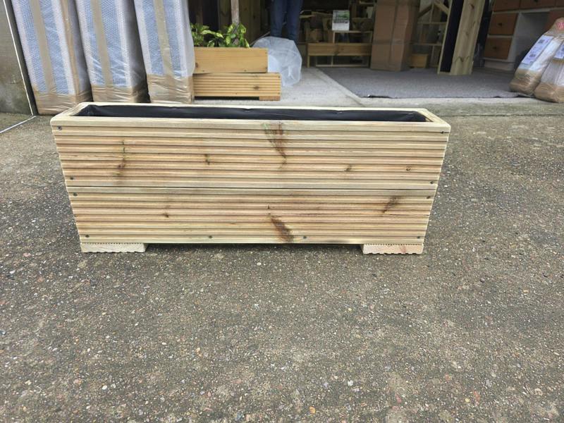 Narrow Lined Decking Planter ideal for growing screens 15cm wide