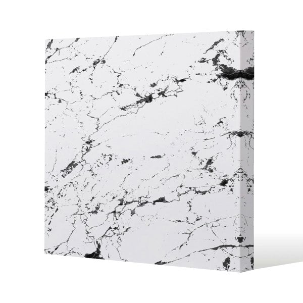 Benjamin Tate Design Thin Black Marble Slim Style Canvas Print  60x60cm , 15mm Slim Real wood.