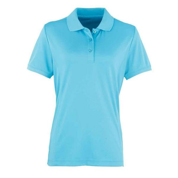 Premier Womens/Ladies Coolchecker Pique Polo Shirt - Turquoise